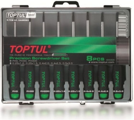 Изображение товара Набор отверток для точных работ TOPTUL SL, PH 8 шт. GAAW0802