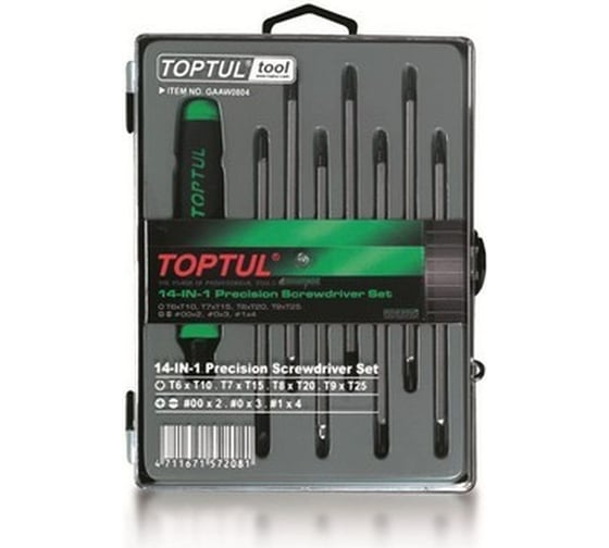 Изображение товара Набор отверток TOPTUL 14 в 1 GAAW0804