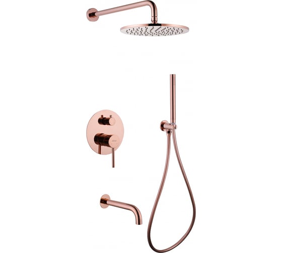 Изображение товара Душевая система скрытого монтажа ABBER Wasser Kreis с изливом, розовое золото AF8117RG
