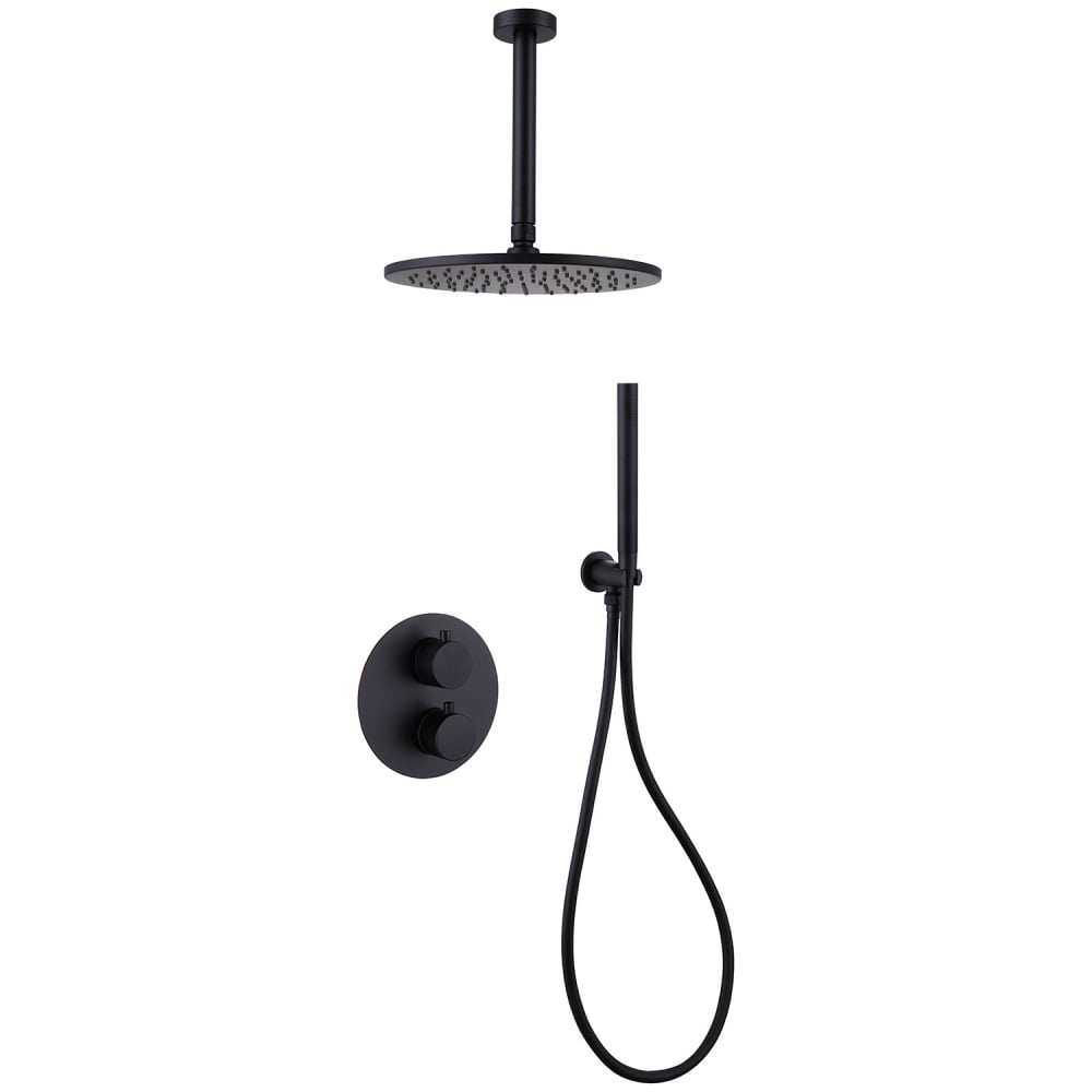 Изображение товара Душевая система скрытого монтажа ABBER Wasser Kreis без излива  черная матовая AF8121B