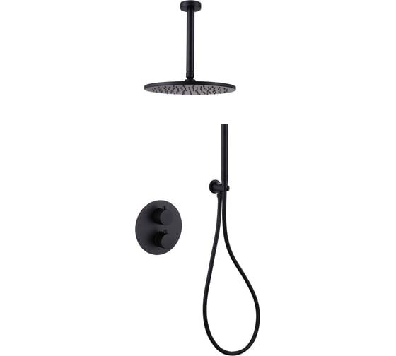 Изображение товара Душевая система скрытого монтажа ABBER Wasser Kreis без излива, черная матовая AF8121B