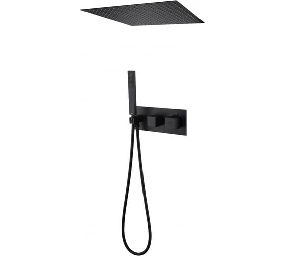 Изображение товара Душевая система скрытого монтажа ABBER Daheim без излива, термостат, черная матовая AF8255B