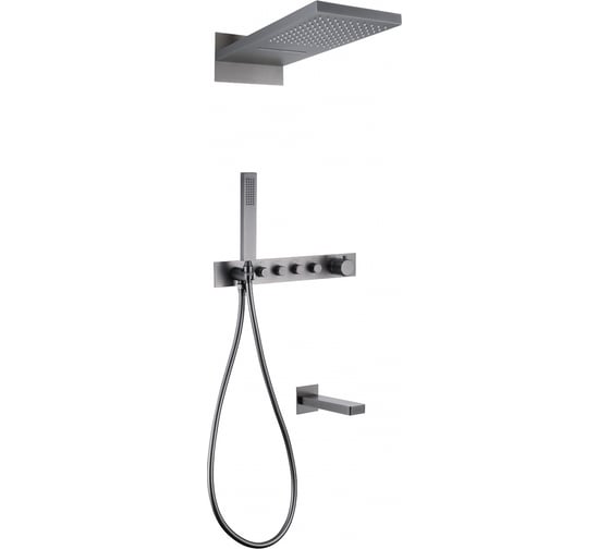 Изображение товара Душевая система скрытого монтажа ABBER Rund с изливом, термостат, никель AF8753NG