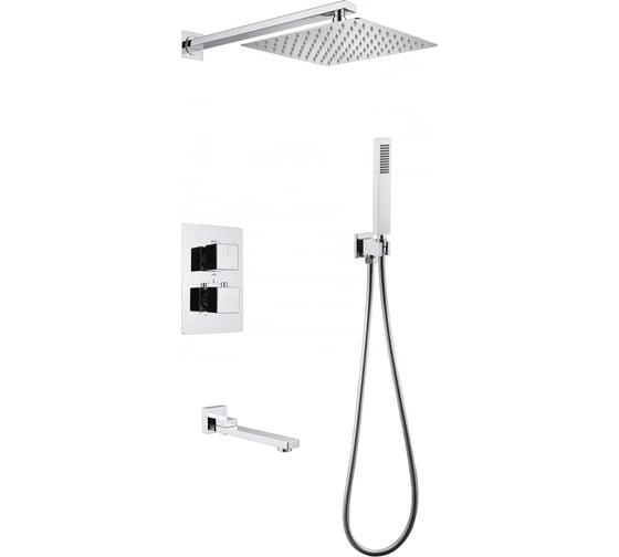 Изображение товара Душевая система скрытого монтажа ABBER Daheim с изливом, термостат, хром AF8250