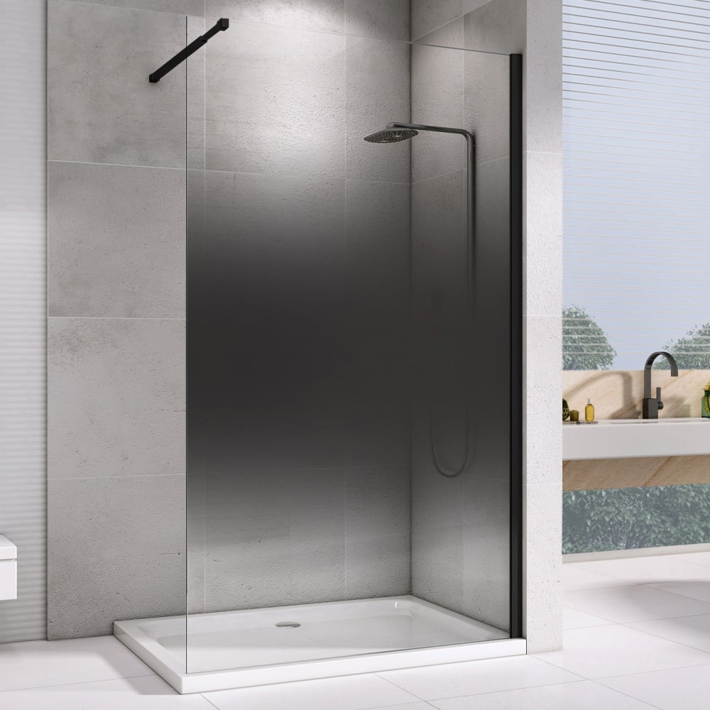 Изображение товара Душевая перегородка ABBER Immer Offen AG69103BS 1000 мм стекло черный профиль