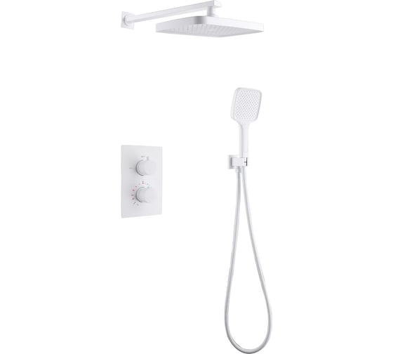 Изображение товара Душевая система скрытого монтажа ABBER Weiss Insel без излива, термостат, белый AF8051W