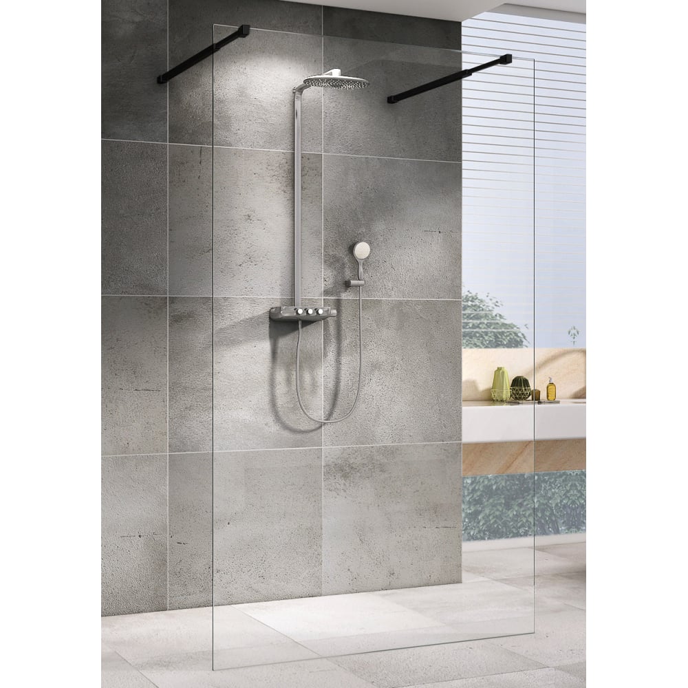 Изображение товара Душевая перегородка ABBER Immer Offen AG68120B8 стекло алюминий регулировка