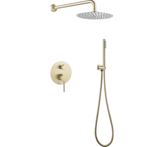 Изображение товара Душевая система скрытого монтажа ABBER Emotion без излива, золото матовое AF8818G