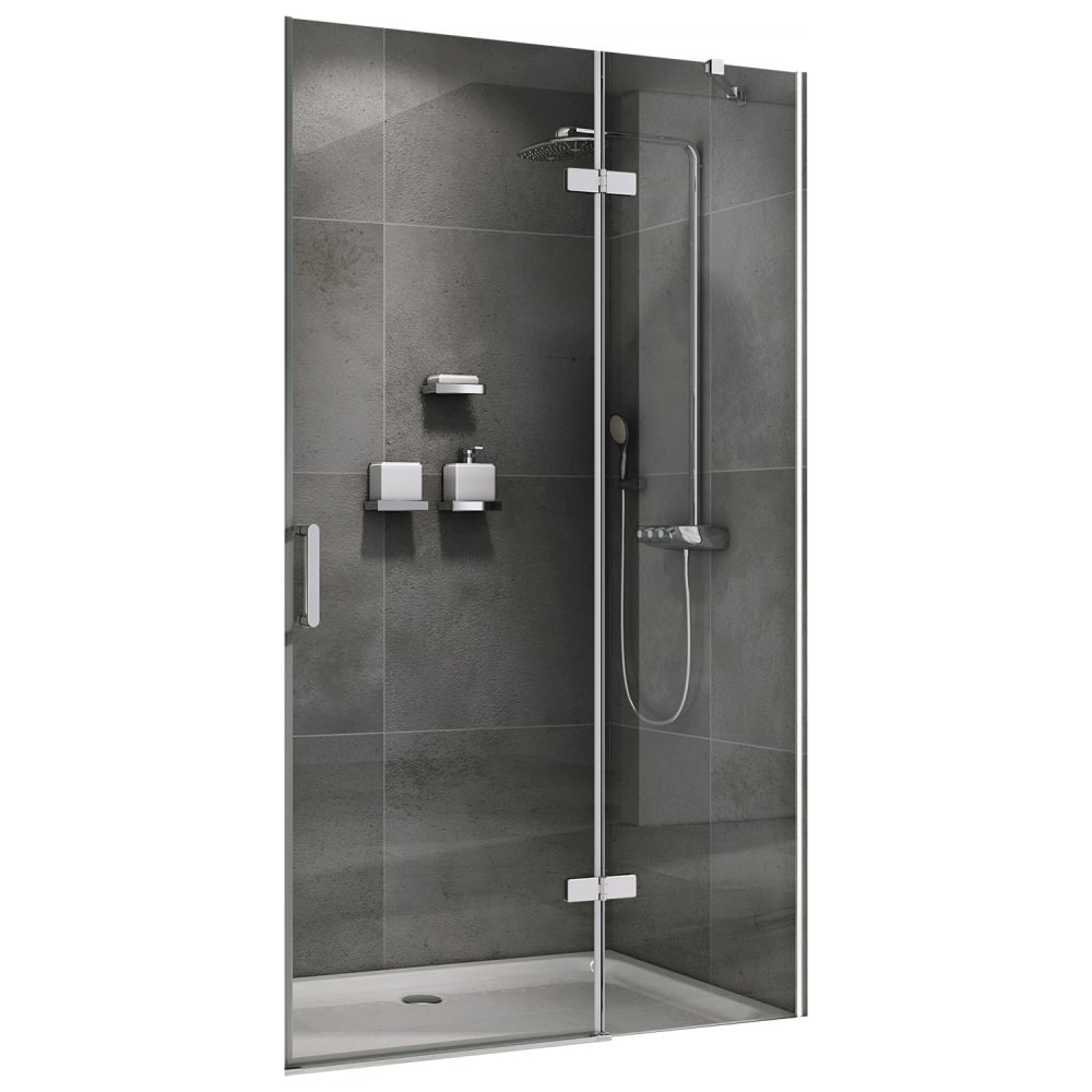 Изображение товара Стильная душевая дверь ABBER Zart AG08110 из стекла и алюминия, прямоугольная