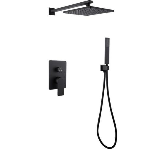 Изображение товара Душевая система скрытого монтажа ABBER Weiss Insel без излива, черная матовая AF8018B