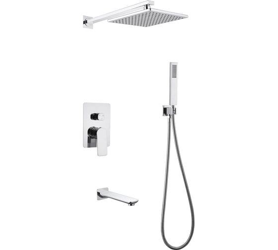 Изображение товара Душевая система скрытого монтажа ABBER Weiss Insel с изливом, хром AF8017