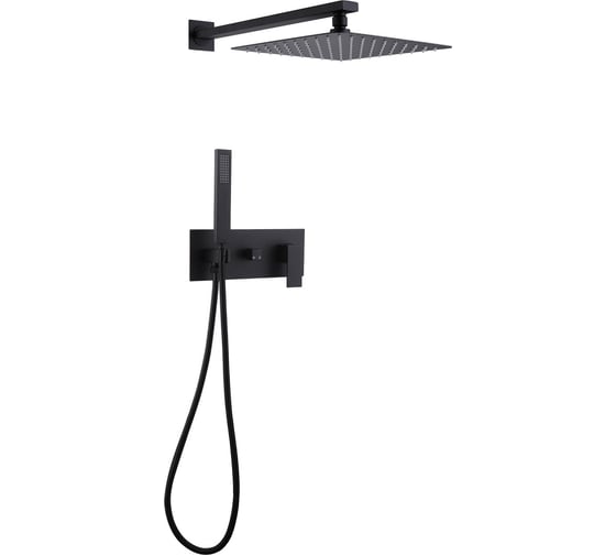 Изображение товара Душевая система скрытого монтажа ABBER Daheim без излива, черная матовая AF8218B