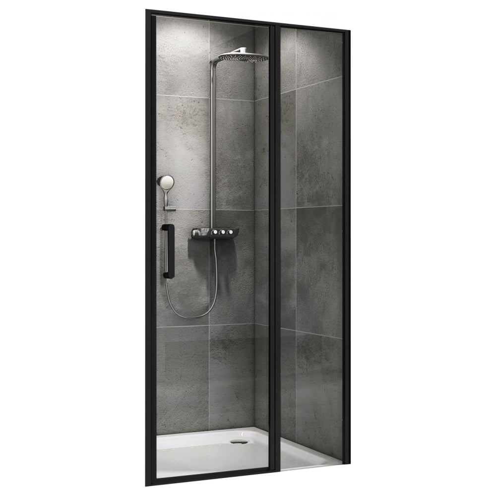 Изображение товара Душевая дверь ABBER Sonnenstrand AG04110BS с черным профилем