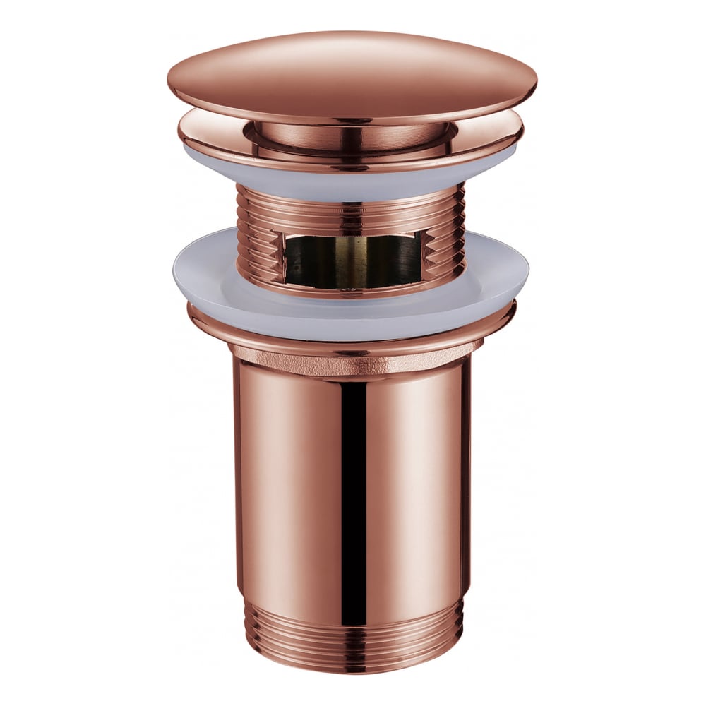 Изображение товара Донный клапан ABBER с переливом, клик-клак, розовое золото матовое 1 1/4