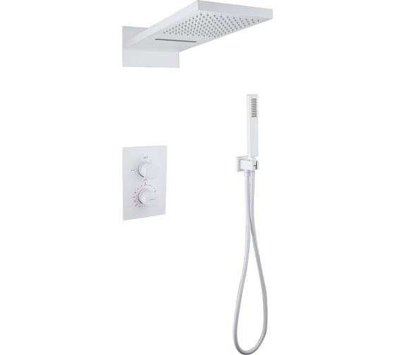 Изображение товара Душевая система скрытого монтажа ABBER Weiss Insel без излива, термостат, белый AF8052W