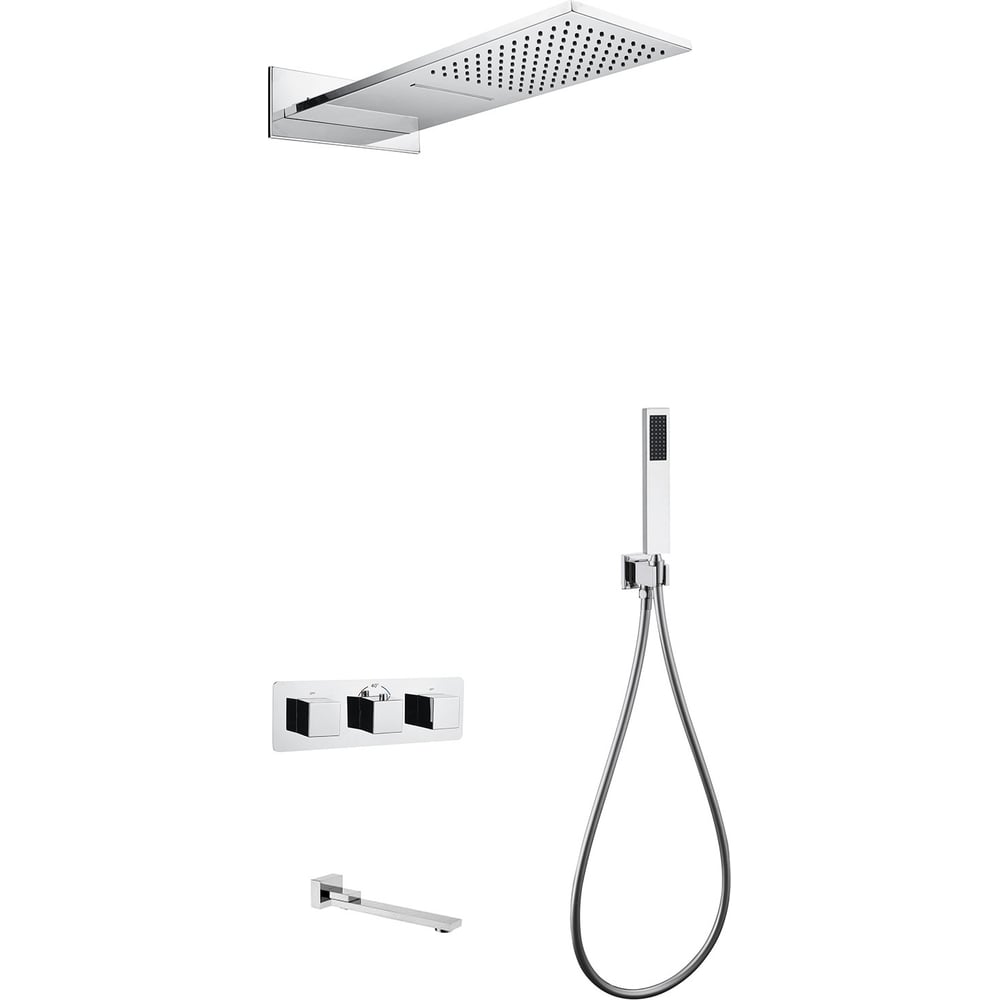 Изображение товара Душевая система скрытого монтажа ABBER Daheim с термостатом хром AF8253