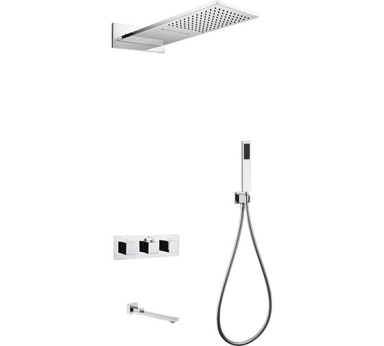 Изображение товара Душевая система скрытого монтажа ABBER Daheim с изливом, термостат, хром AF8253