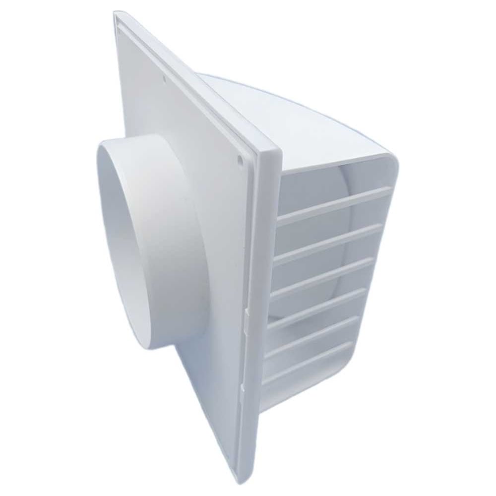 Изображение товара Выход стенной пластиковый D125 мм, с обратным клапаном, белый ВИЕНТО 125ВСП