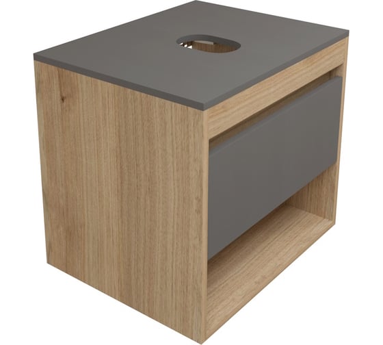 Изображение товара Тумба подвесная Teymi Ritta 55, ящик с доводчиком, цвет дуб эврика/графит матовый T60523 ЦБ-00269242