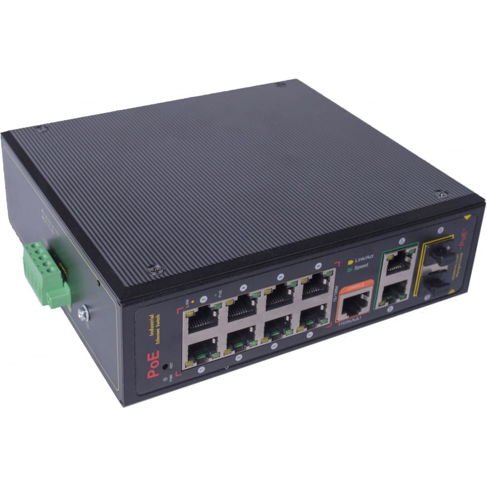 Изображение товара Промышленный управляемый коммутатор Poe co-pf-8p2f-p509m для DIN-рейки 10 портов