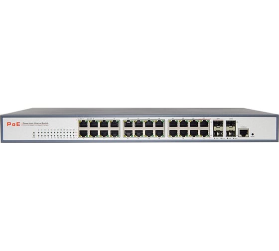 Изображение товара Poe коммутатор ComOnyx, управляемый гигабитный, 24 poe + 4 sfp, poe 400w, l2+, co-swp24gfm, 200-032