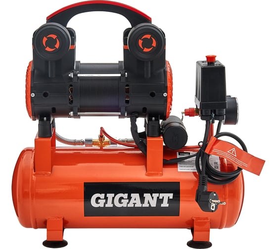 Изображение товара Безмасляный малошумный компрессор (8 л; 8 бар; 160 л/мин) Gigant GSWK-8/750