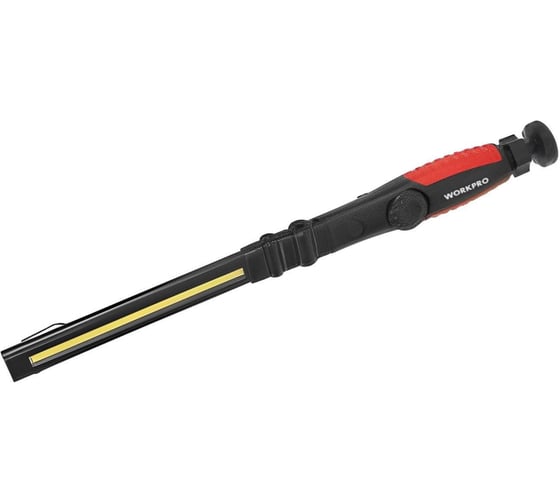 Изображение товара Рабочий фонарь WORKPRO 3 режима освещения, светодиодный аккумулятор 2000 mAH, 8 часов, 400LM, зарядка USB-Micro-B WP352003