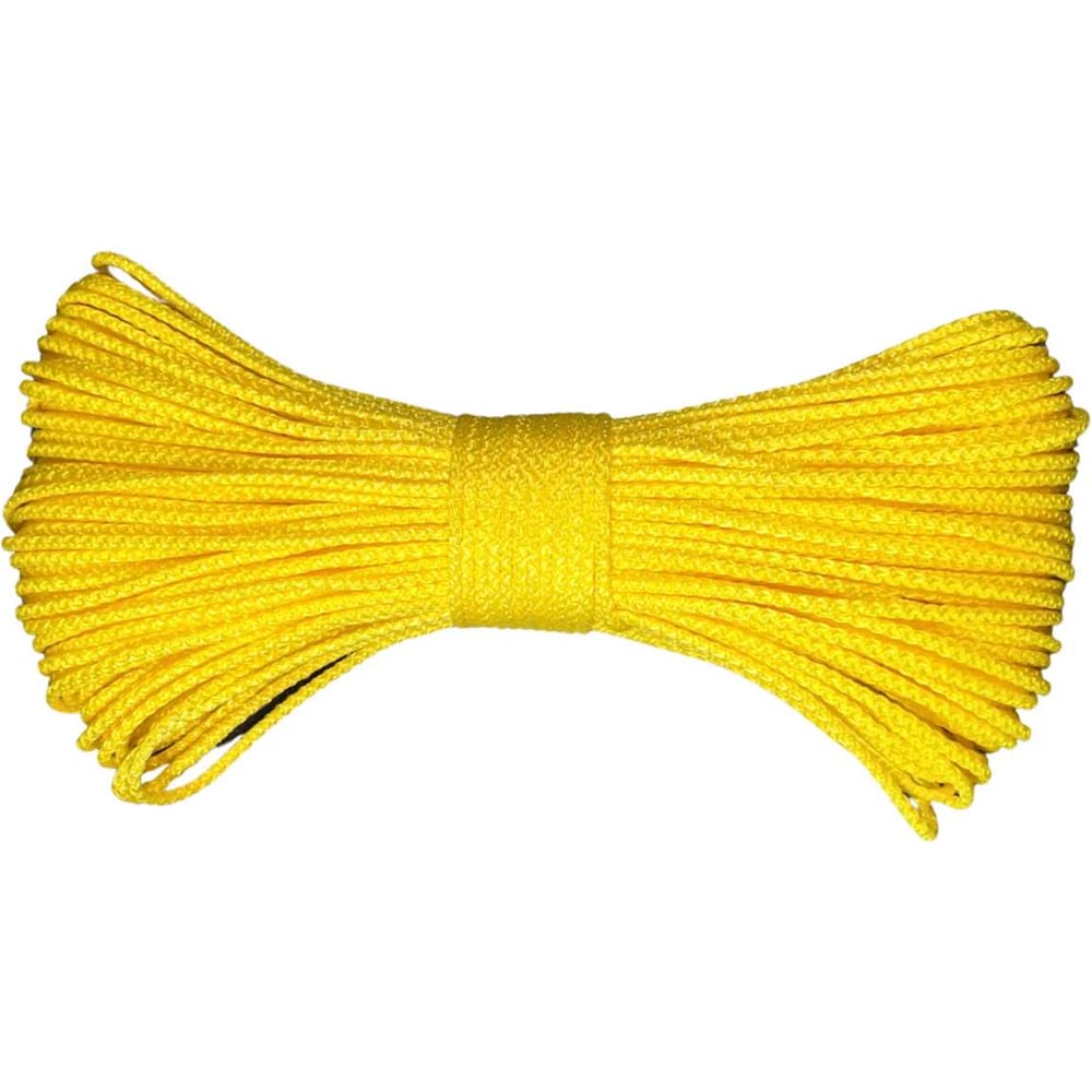 Изображение товара Шнур вязаный полипропиленовый желтый 3 мм 100 м