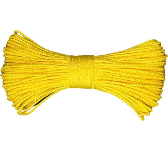 Изображение товара Шнур вязаный полипропиленовый ООО Оптхозторг 3 мм 100 м цвет желтый 03831006