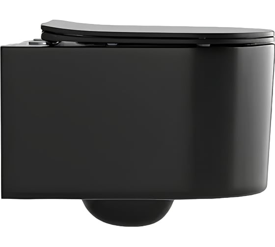 Изображение товара Подвесной унитаз Cerutti SPA tanaro aria mb ct черный матовый, безободковый, с сиденьем микролифт 9238