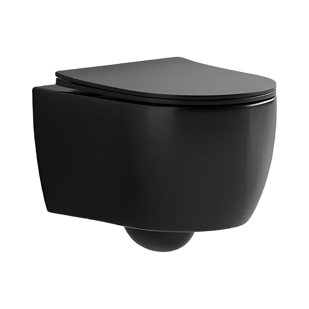 Изображение товара Подвесной унитаз Cerutti SPA Oglio Aria MB CT черный матовый безободковый с микролифтом