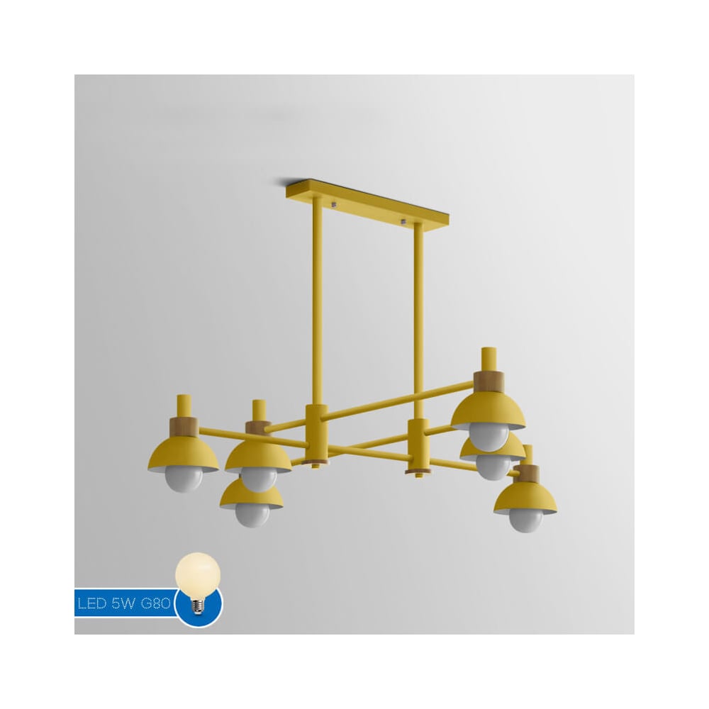 Изображение товара Подвесной реечный светильник IMPERIUMLOFT FANTA LONG Yellow 128 см современный стиль