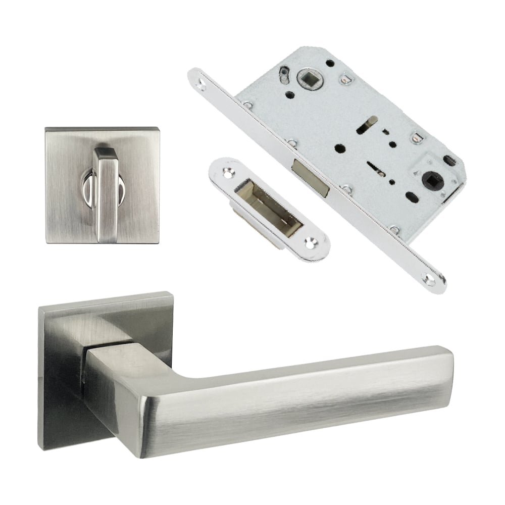 Изображение товара Комплект для межкомнатной двери PAULINIDOR ручки 541-03 slim защелка магнита никель