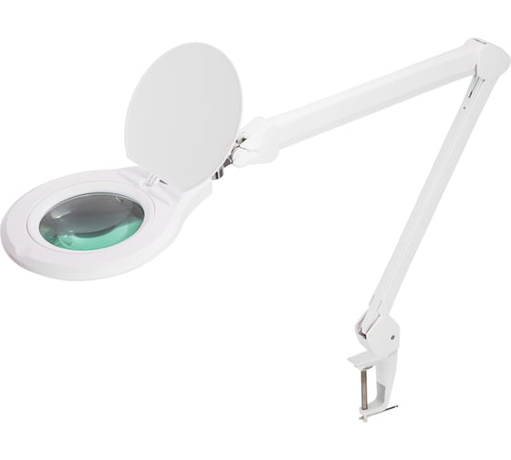 Изображение товара Лупа на струбцине REXANT круглая, 5D, с подсветкой, 72 SMD, сенсорный регулятор яркости, диаметр 152 мм, белая 31-0532