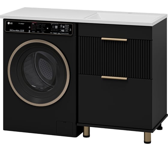 Изображение товара Тумба под стиральную машину Brevita Enfida 60 черная ENF-07060-022Я