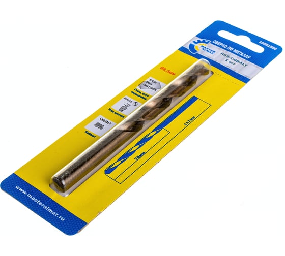 Изображение товара Сверло по металлу кобальтовое HSS-CO DIN-338 (8.5х75х117 мм) МастерАлмаз 10501590