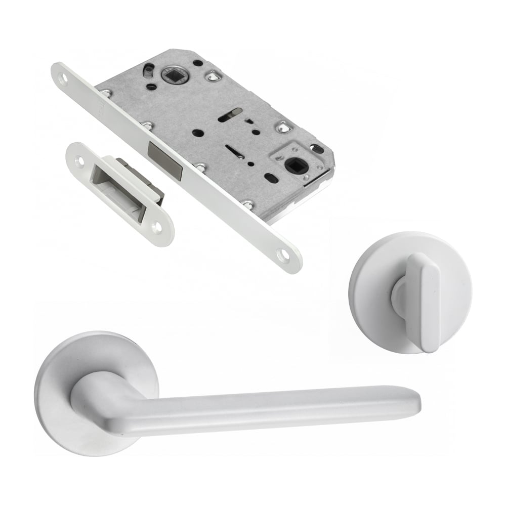 Изображение товара Комплект для межкомнатной двери PAULINIDOR ручки 546-06 slim + защелка магнитная + завертка