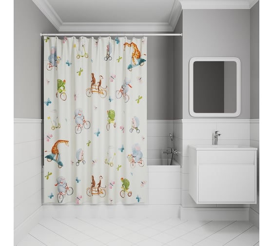 Изображение товара Штора для ванной IDDIS, 200x180 см, полиэстер, BA03P18i11