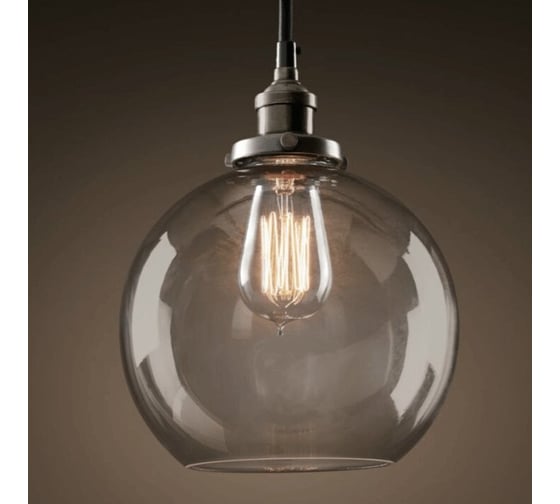 Изображение товара Подвесной светильник IMPERIUMLOFT Loft Clear Glass Sphere Cloche Дымчатый 73694-22