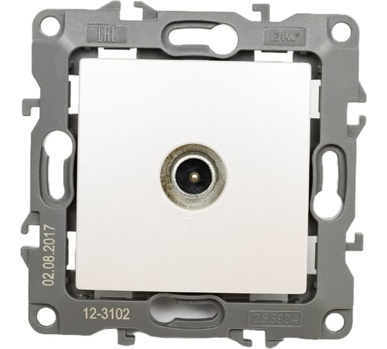 Изображение товара Розетка TV ЭРА 12310215 проходная, IP20, перламутр Б0027440