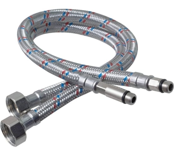Изображение товара Гибкая подводка для смесителя Профсан ПСМ, с полимерным покрытием, пара 40 см 1/2-м10 PS-WP-FMF40