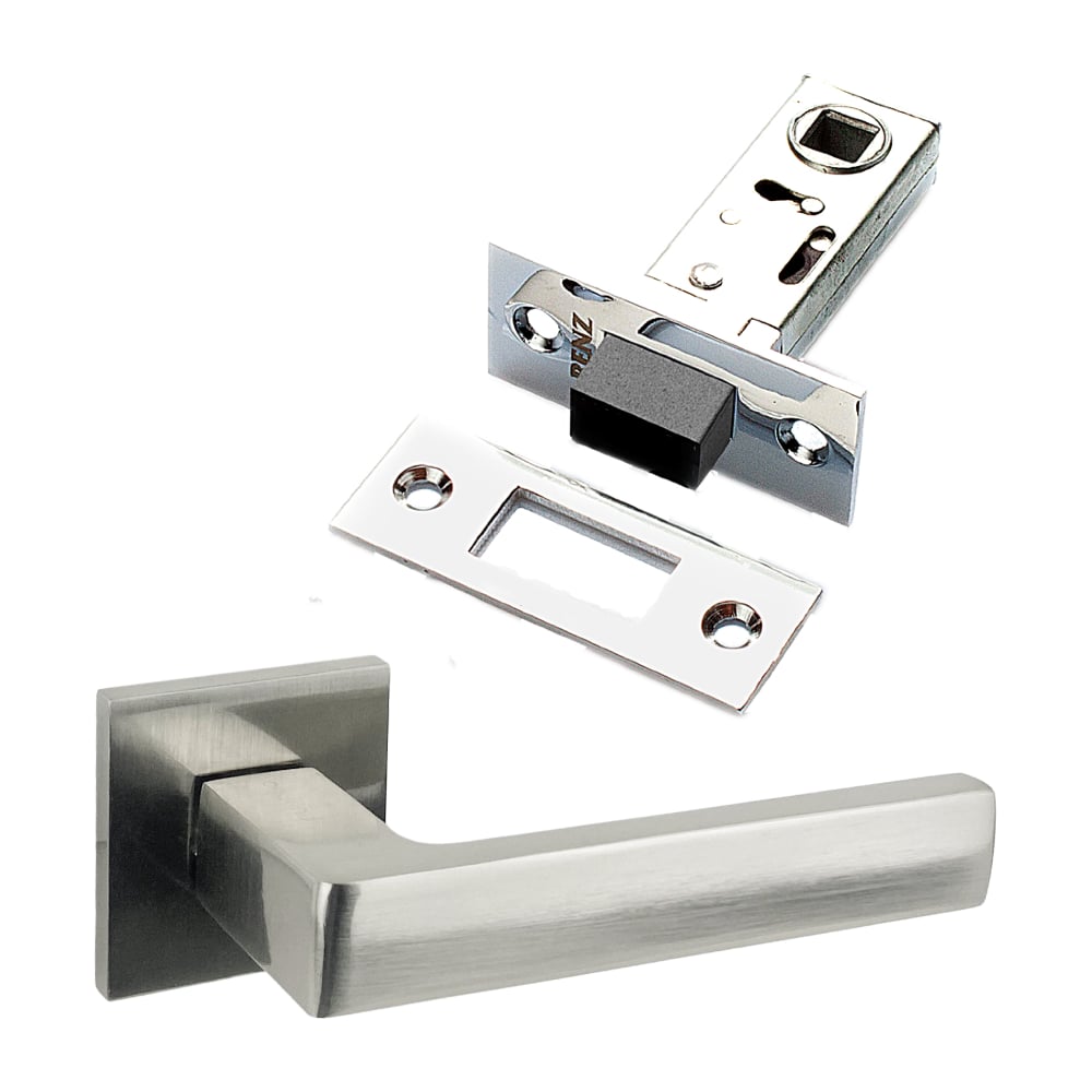 Изображение товара Комплект ручек и магнитная защелка для межкомнатной двери PAULINIDOR 541-03 slim никель