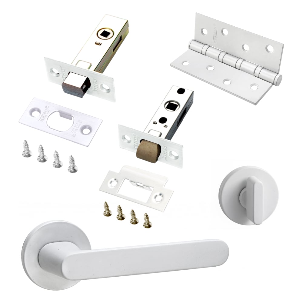 Изображение товара Комплект для межкомнатной двери PAULINIDOR ручки 545-06 slim белый