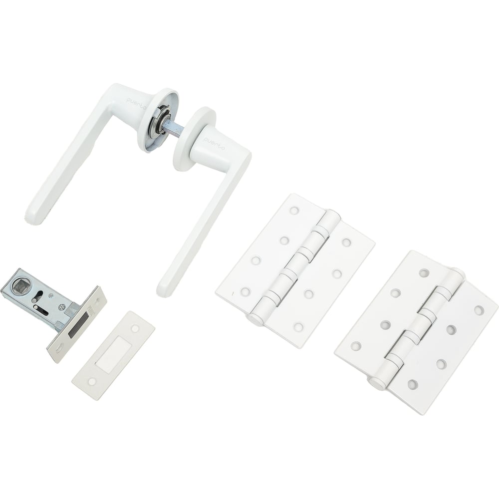 Изображение товара Комплект для межкомнатной двери PAULINIDOR 545-06 slim с магнитной защелкой и петлями белый