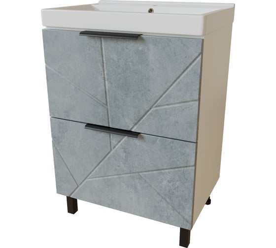 Изображение товара Тумба для ванной MIXLINE "Гранд-60" бетон, под умывальник Fest-60 Sanita Lux, ПВХ 553026