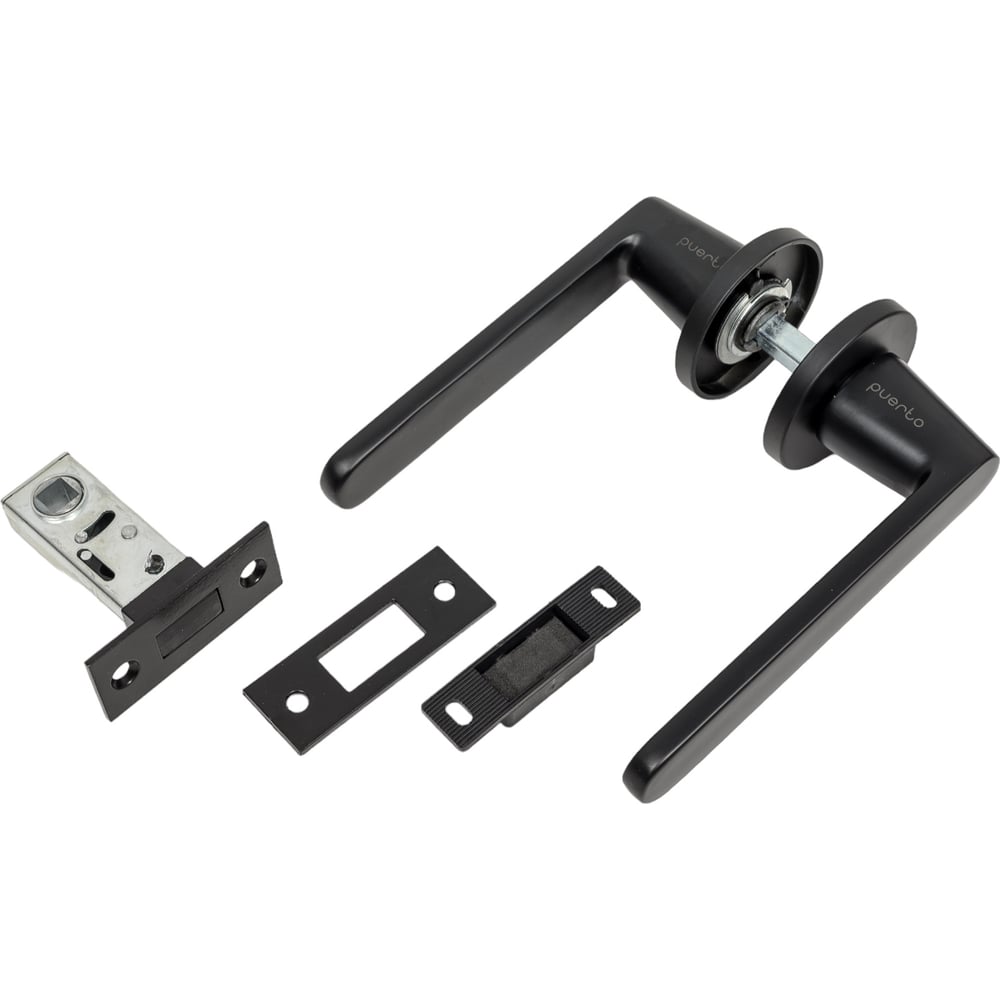 Изображение товара Комплект для межкомнатной двери PAULINIDOR ручки 545-06 slim защелка магнит черный 