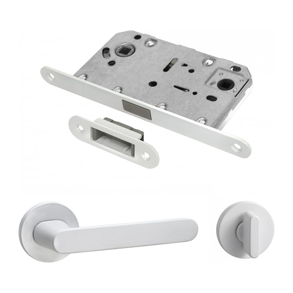 Изображение товара Комплект дверных ручек 545-06 slim с магнитной защелкой для межкомнатных дверей