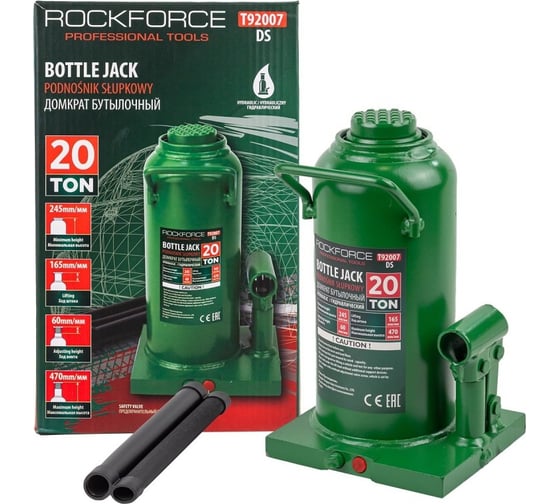Изображение товара Гидравлический бутылочный домкрат Rockforce 20т, RF-T92007(DS)(57369)
