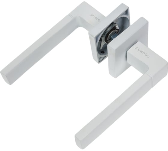 Изображение товара Комплект для межкомнатной двери PAULINIDOR ручки 521-03 + защелка 5-45 plastic, белый 521-035-45MSW