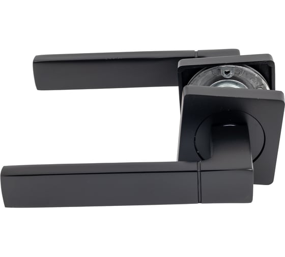 Изображение товара Комплект для межкомнатной двери PAULINIDOR ручки 521-03 + сантехническая защелка 96 PL + завертка AL 03 + петли, 2 шт., черный 521-0396PLAL032SBL